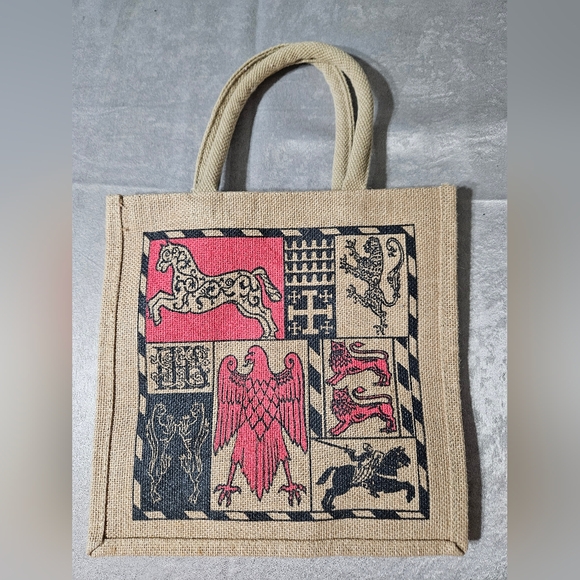 Medieval Designed Woven Tote Bag - Picture 2 of 5